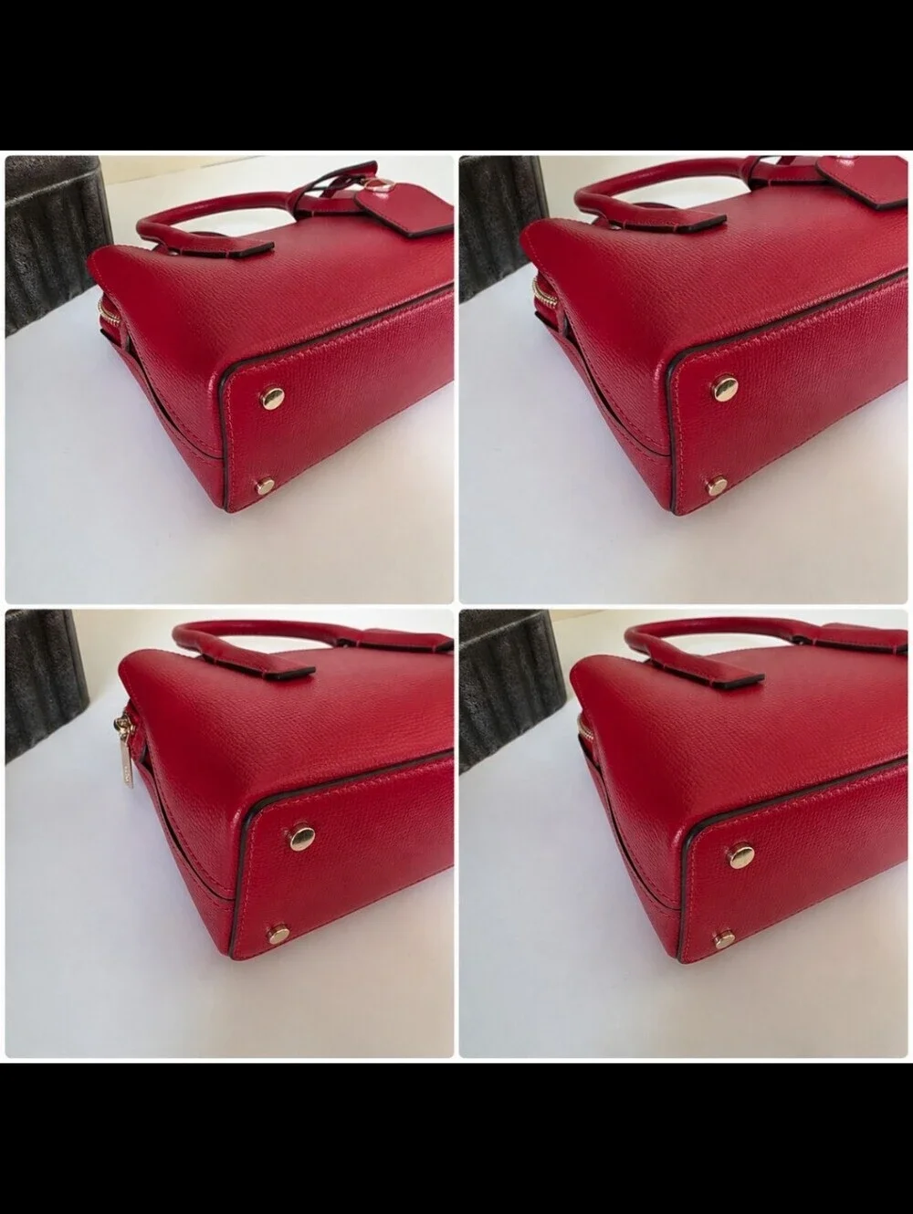 Kate Spade Margaux Mini Satchel Crossbody Hot Chili Red Textured Leather